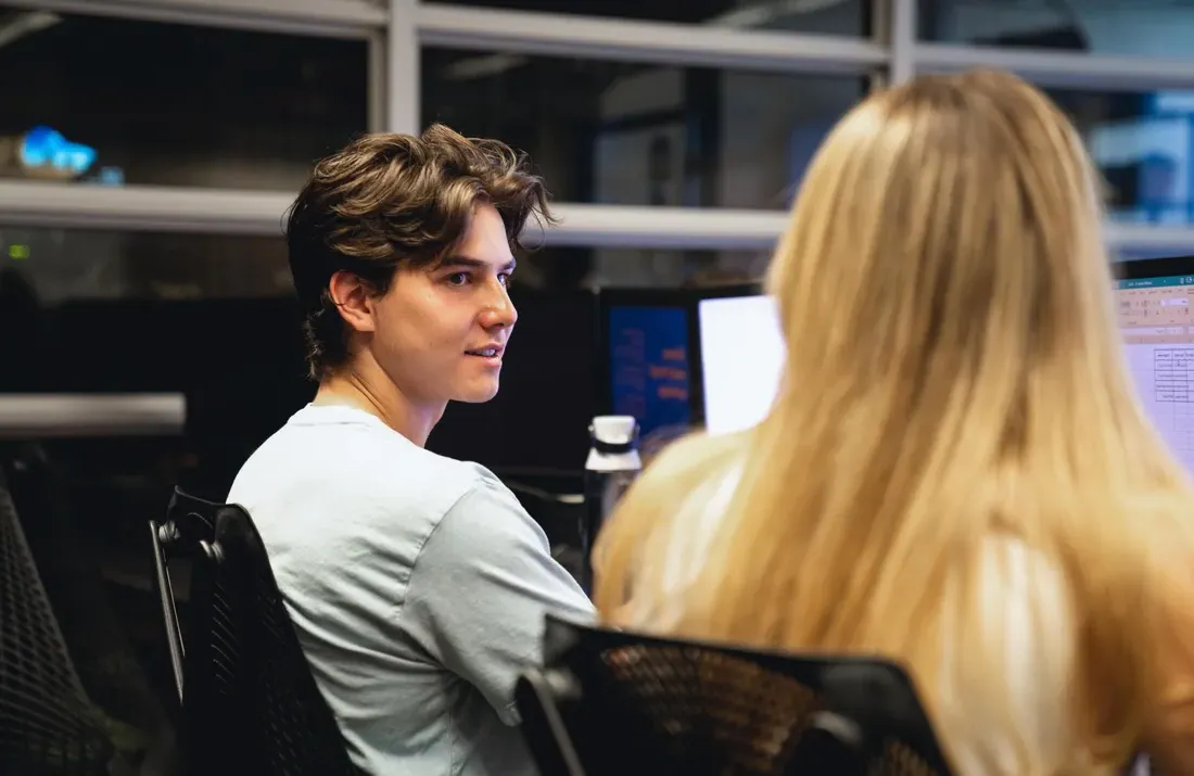 People sitting in a classroom.